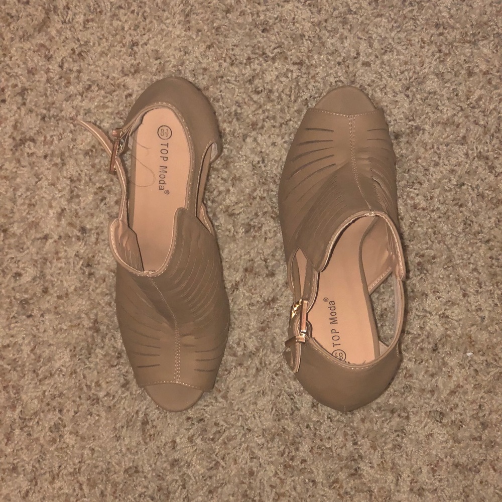 Nude Open Toe Booties